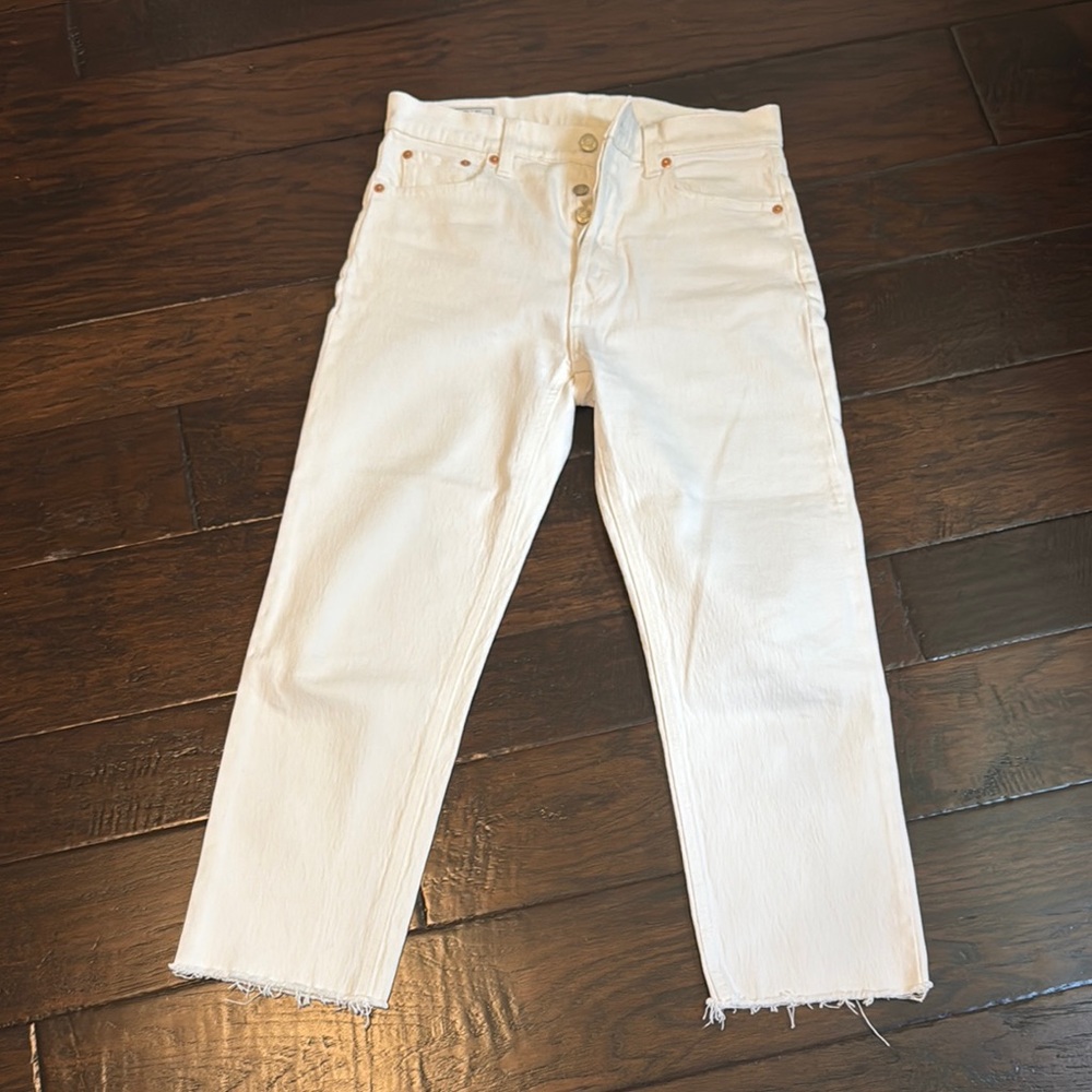 Gap cheeky straight high rise white jeans